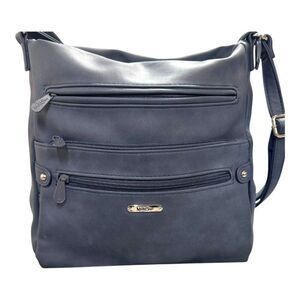 MultiSac Navy Blue Crossbody Shoulder Bag Organizer Purse Zippered Compartments